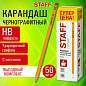 Карандаши чернографитные с ластиком STAFF EVERYDAY BLP-YLW, КОМПЛЕКТ 50 шт., НВ, пластиковые, корпус жёлтый, 181942 (арт. 181942)