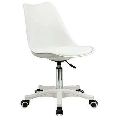 Кресло стул BRABIX "Eames MG-310 PL", пластик белый, экокожа белая, 532926 (арт. 532926)