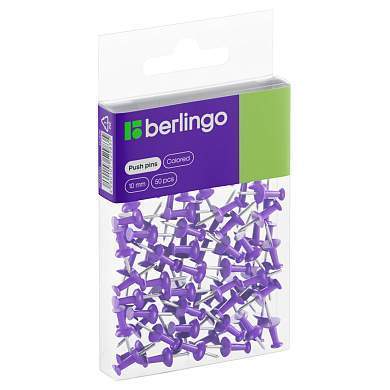 Кнопки силовые Berlingo, 50шт., цветные, ПВХ упак., европодвес, фиолетовые (арт. 301698)