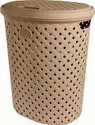 Корзина для белья с крышкой Rattan 42л(415х330х510мм),шоколадный PT408711015 Plast Team(аналог 700673) (арт. 837026)