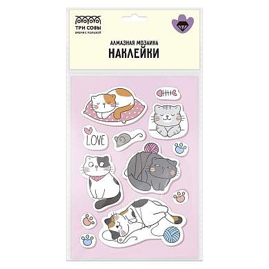 Алмазная мозаика, наклейки ТРИ СОВЫ "Котики", пакет с европодвесом (арт. 380745)