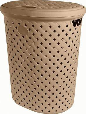 Корзина для белья с крышкой Rattan 42л(415х330х510мм),шоколадный PT408711015 Plast Team(аналог 700673) (арт. 837026)