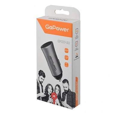 Автомобильный б/п 12V - 5V GoPower GPC07-2U 2USB до 2,4A черный (арт. 855292)