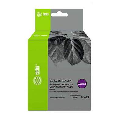 Картридж струйный CACTUS (CS-LC3619XLBK) для Brother MFC-J2330DW/J3530DW/J3930DW, черный, ресурс 3000 страниц (арт. 363869)