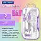 Готовальня BRAUBERG SCHOOL KIT, 11 предметов, циркуль 115 мм, циркуль 125 мм, чертежные принадлежности, лавандовый цвет, 210714 (арт. 210714)