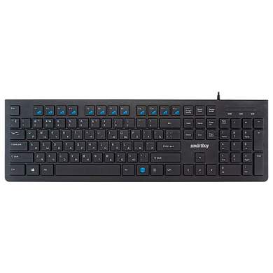 Клавиатура проводная SMARTBUY SLIM 206, USB, 104 клавиши, черная, SBK-206US-K (арт. 514309)