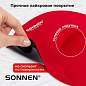 Коврик для мыши с подушкой под запястье SONNEN, полиуретан + лайкра, 250х220х20 мм, красный, 513301 (арт. 513301)