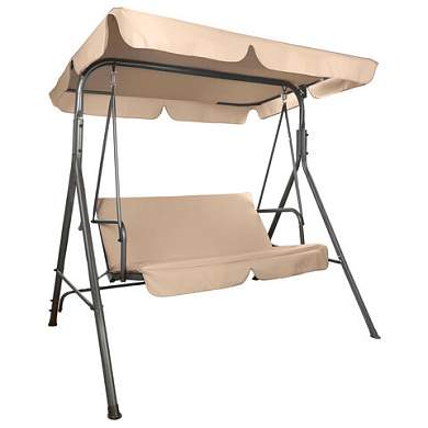 Качели садовые NOSTRESS (НОСТРЕСС) RELAX SC-001, 2 места, Ш140хГ110хВ153 см, мягкое сиденье, бежевый, 680053 (арт. 680053)