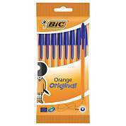 Ручки шариковые BIC "Orange Fine", НАБОР 8 шт., СИНИЕ, линия письма 0,32 мм, пакет, 919228 (арт. 143982)