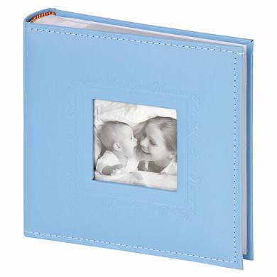Фотоальбом BRAUBERG "Cute Baby" на 200 фото 10х15 см, под кожу, бумажные страницы, бокс, синий, 391142 (арт. 391142)