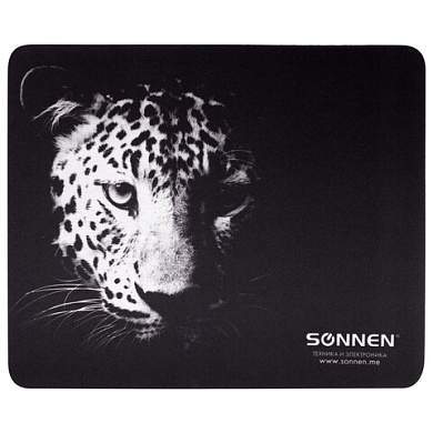 Коврик для мыши SONNEN "LEOPARD", резина + ткань, 220х180х3 мм, 513314 (арт. 513314)