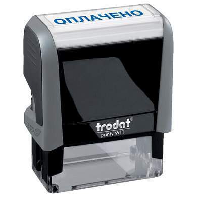 Штамп стандартный "ОПЛАЧЕНО", оттиск 38х14 мм, синий, TRODAT 4911P4-1.2, 53559 (арт. 235584)