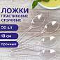 Ложка столовая одноразовая пластиковая 180 мм, прозрачная, КОМПЛЕКТ 50 шт., ЭТАЛОН, WELDAY, 607835 (арт. 607835)