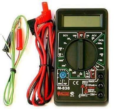 Мультиметр M838, Ac(600V) Dc(0.1Mv..600V/2Ma..10A) R(0.1..2Мом),T(-20..1370C), Диод-Тест,2 Изм.В Сек (арт. 601)