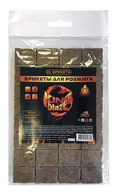 Брикеты для розжига 32шт/уп, цена за уп  (древесина+парафин) King of Blaze КВ-829 (арт. 59709)