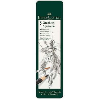 Набор карандашей ч/г акварельных Faber-Castell "Graphite Aquarelle", 5шт., HB-8B, заточ., метал. короб (арт. 285938)
