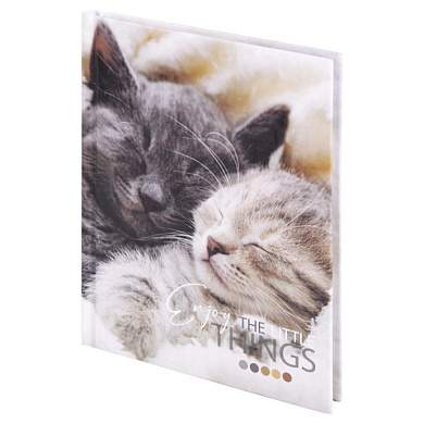 Блокнот МАЛЫЙ ФОРМАТ (110х147 мм), А6, 80 л., твёрдый, клетка, STAFF, "Котики", 114439 (арт. 114439)