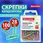 Скрепки BRAUBERG PASTEL, 28 мм, пастельные цвета, 100 шт., в пластиковой коробке, 271956 (арт. 271956)