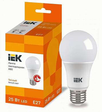 IEK ЛОН A80 E27 25W(2500lm) 3000К 2K матовая 155x82x82 LLE-A80-25-230-30-E27 (арт. 789816)