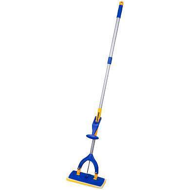Швабра-бабочка складыв. OfficeClean Professional мет. телеск. ручка, насадка микрофибра/спонж, 26см (арт. 266776)