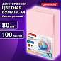 Бумага цветная BRAUBERG, А4, 80 г/м2, 100 л., пастель, розовая, для офисной техники, 112447 (арт. 112447)