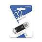 Флеш-диск 32 GB, SMARTBUY V-Cut, USB 2.0, металлический корпус, черный, SB32GBVC-K (арт. 512186)