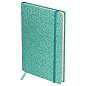 Ежедневник недатированный, А6, 136л., твердый переплет, диз. картон, BG "Glitter. Teal", бирюзовый, на резинке, карман (арт. 369880)