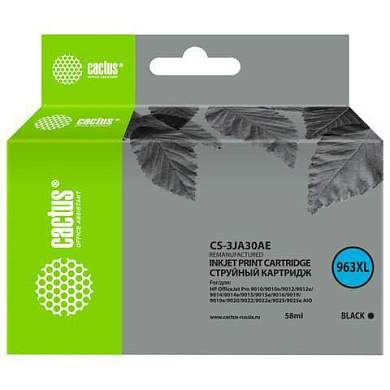 Картридж струйный CACTUS (CS-3JA30AE) для HP OfficeJet Pro 9010/9010e/9012/9014, черный (арт. 364205)