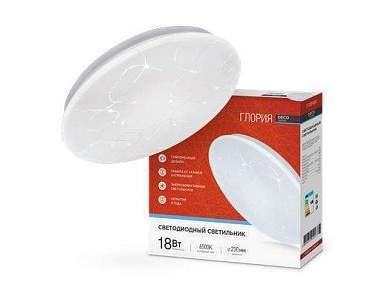 ASD/inHome светильник светодиодн. декоративный 18W (1170lm) 6500К 6K ГЛОРИЯ d230 IP40 2277 (арт. 700392)