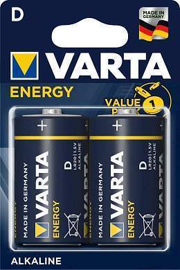 Элемент питания Varta 4120.229.412 Energy LR20/373 BL2 (арт. 388491)