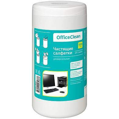 Салфетки чистящие влажные OfficeClean, универсальные, в тубе, 100шт. (арт. 248262)
