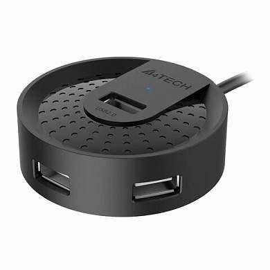 Хаб USB 2.0, 4 порта, черный, A4TECH HUB-20, 1874611 (арт. 513942)