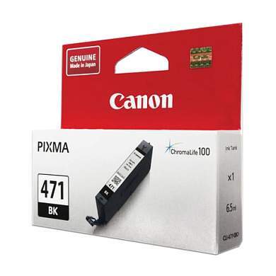 Картридж струйный CANON (CLI-471BK) PIXMA MG5740/MG6840/MG7740, черный, оригинальный, ресурс 1105 стр., 0400C001 (арт. 362261)