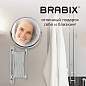 Зеркало настенное BRABIX, диаметр 17 см, двусторонее, с увеличением, нержавеющая сталь, выдвижное (гармошка), 607420 (арт. 607420)