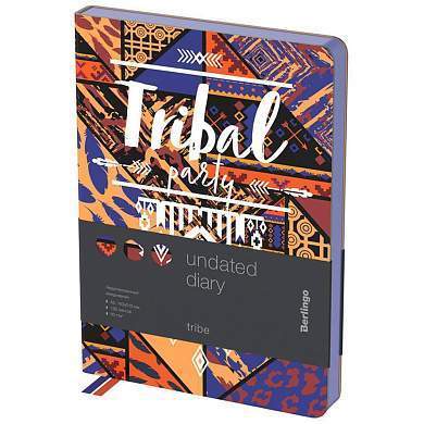 Ежедневник недатированный, А5, 136л., кожзам, Berlingo "Tribe", синий срез, с рисунком (арт. 338505)