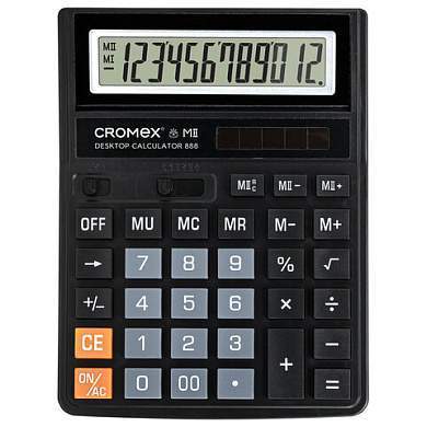 Калькулятор настольный CROMEX 888 (185x145 мм), 12 разрядов, ЧЕРНЫЙ, 271728 (арт. 271728)
