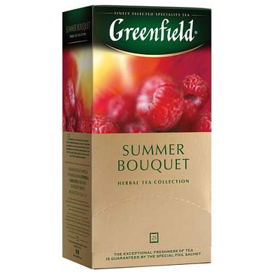 Чай GREENFIELD "Summer Bouquet" фруктовый, 25 пакетиков в конвертах по 2 г, 0433 (арт. 620221)