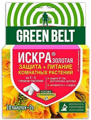 Искра золотая Палочки 10шт (защита+питание для комнатн. растений) цена за уп, кор. Грин Бэлт 01-439 (арт. 690312)