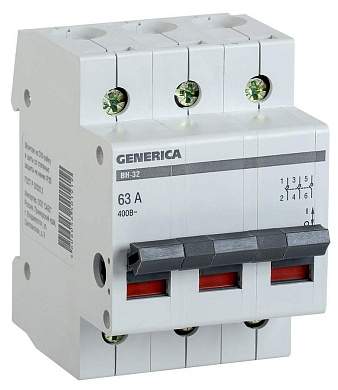 Выключатель Нагрузки (Мини-Рубильник) Вн-32 3Р 63А Iek Generica (арт. 635025)