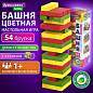 Игра настольная "ЦВЕТНАЯ БАШНЯ", 54 окрашенных деревянных блока + кубик, BRAUBERG HOBBY, 665493 (арт. 665493)