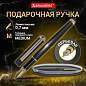 Ручка подарочная перьевая BRAUBERG "Larghetto", СИНЯЯ, корпус черный с хромированными деталями, 143477 (арт. 143477)