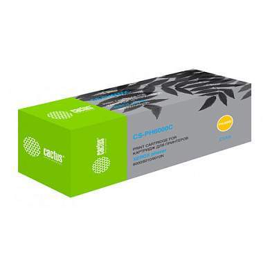 Картридж лазерный CACTUS (CS-PH6000C) для XEROX Phaser 6000/6010N, голубой, ресурс 1000 стр. (арт. 362584)