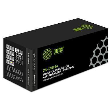 Картридж лазерный CACTUS (CS-C4092A) для HP LaserJet 1100/1100A/3200, ресурс 2500 стр. (арт. 361979)