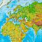 Карта мира физическая 157х107 см, 1:21,5М, с ламинацией, интерактивная, в тубусе, BRAUBERG, 112388 (арт. 112388)
