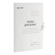 Папка для бумаг с завязками картонная мелованная BRAUBERG, 280 г/м2, до 200 листов, 110924 (арт. 110924)