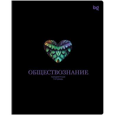 Тетрадь предметная 48л. BG "Информационное поле"- Обществознание, soft-touch ламинация, выб. лак (арт. 374855)
