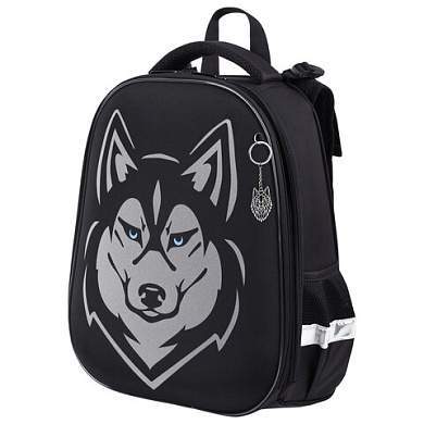 Ранец BRAUBERG SHINY, 2 отделения, с брелоком, "Husky", СВЕТЯЩИЙСЯ РИСУНОК, 38х28х14 см, 271383 (арт. 271383)
