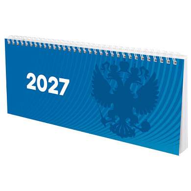 Планинг датированный 2027 285х112 мм, STAFF, гребень, картонная обложка, 64 листа, "Символика РФ", 117853 (арт. 117853)