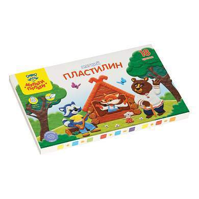 Пластилин Мульти-Пульти "Енот в сказке", 18 цветов, 216гр, со стеком, картон (арт. 328898)
