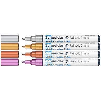 Набор маркеров для декорирования Schneider "Paint-It 011" 04цв., металлик, 2,0мм (арт. 328763)